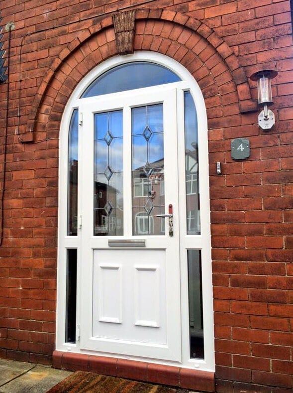 Upvc Arched Door with Diamond Bevelled Leaded Glass The Window Company