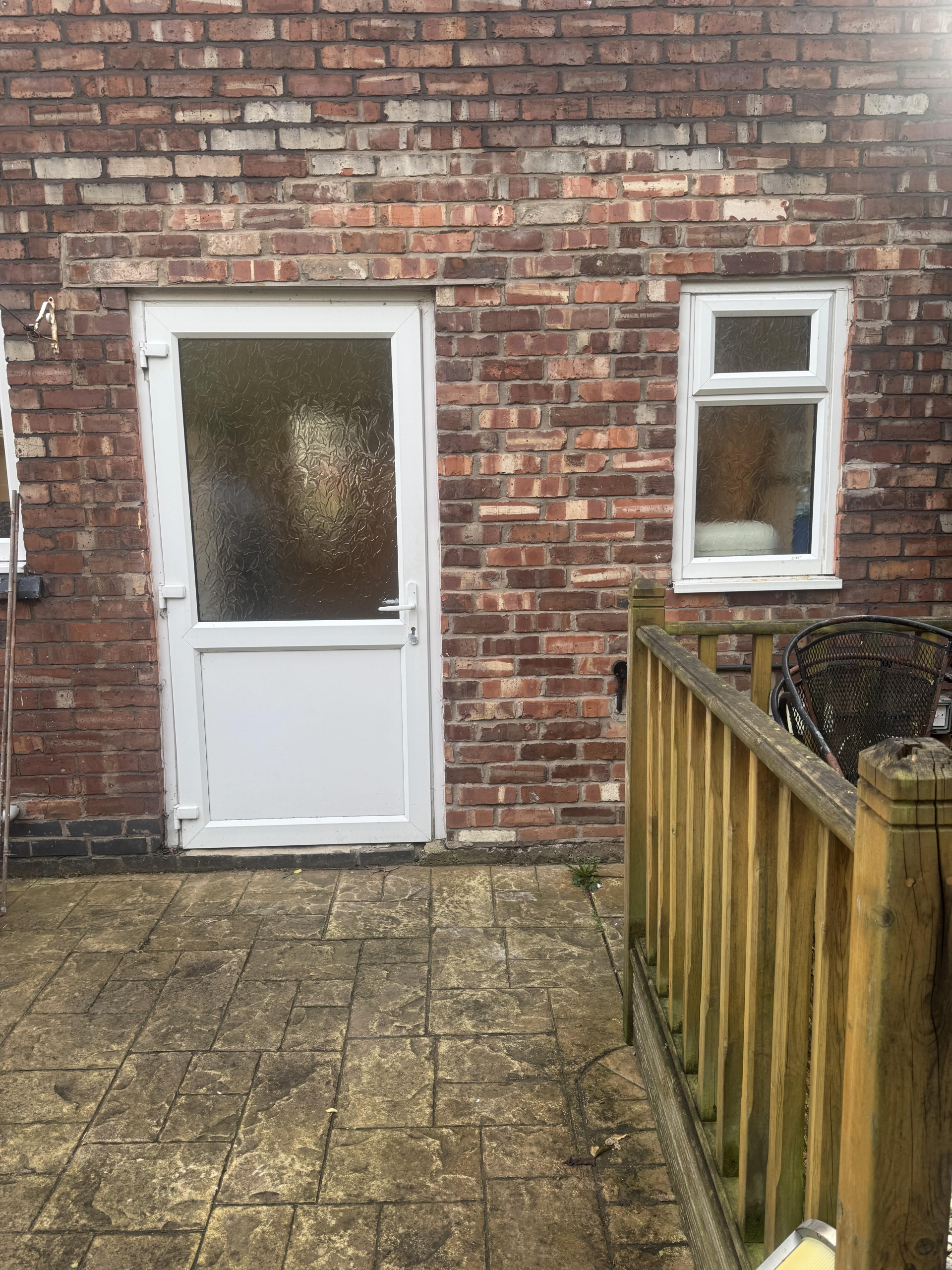 Original single kitchen back door before French door conversion in Chorlton