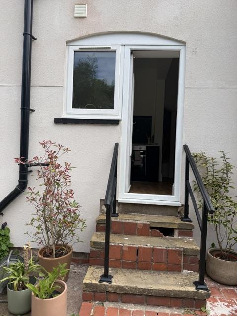 Rear of period home in Urmston before heritage aluminium door installation